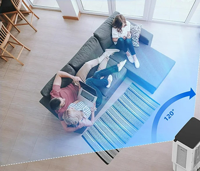 Evaporative honeycomb air cooler with oscillating louvers