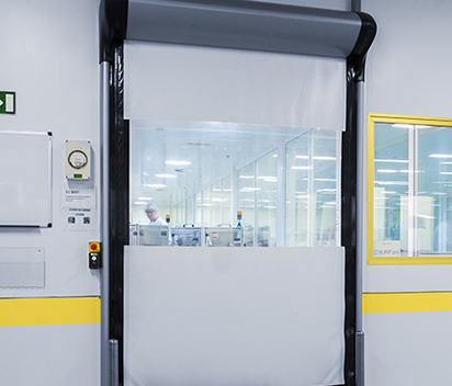 Cleanroom-Ready High Speed Fabric Doors for Pharmaceutical Facilities