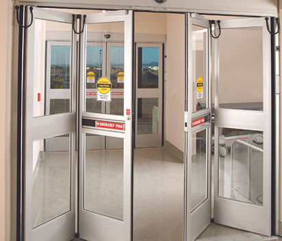 Commercial Double Steel Doors for Hospitals and Healthcare Centers