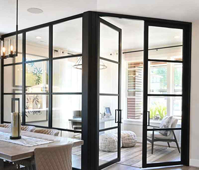 Minimalist Double Steel Swing Interior Door
